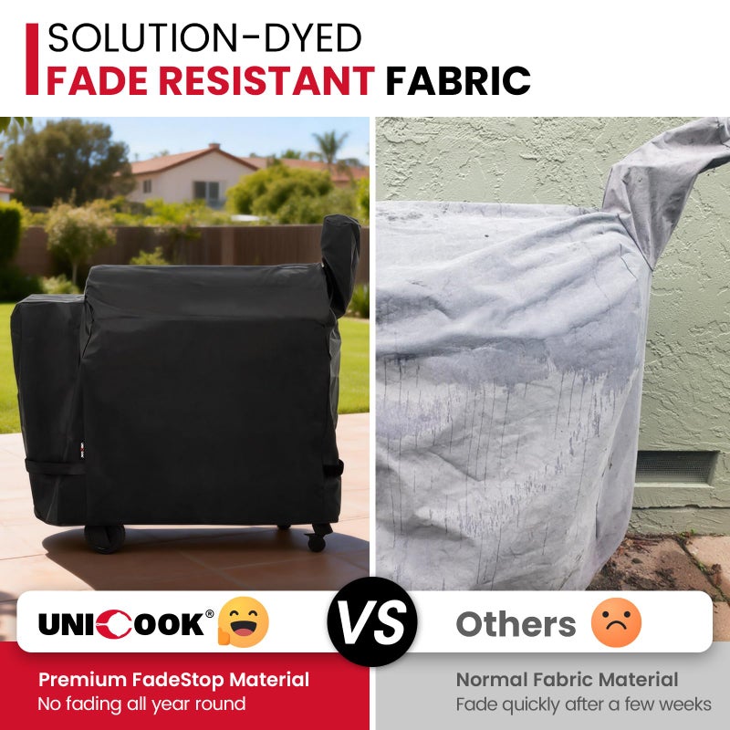 Unicook Grill Cover Compatible with Traeger Pro 34 Series, Texas Elite 34, Century 34, and Pro 780 Pellet Grills, Heavy Duty Waterproof Full-Length Outdoor BBQ Smoker Cover, All-Season Protection - Image 3
